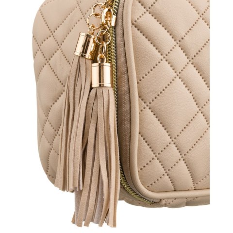 Jednokomorowa kosmetyczka z tkaniny syntetycznej w beżowym kolorze - Peterson