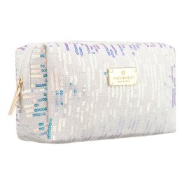 Kosmetyczka z poliestru w białym kolorze, jednokomorowa - Peterson