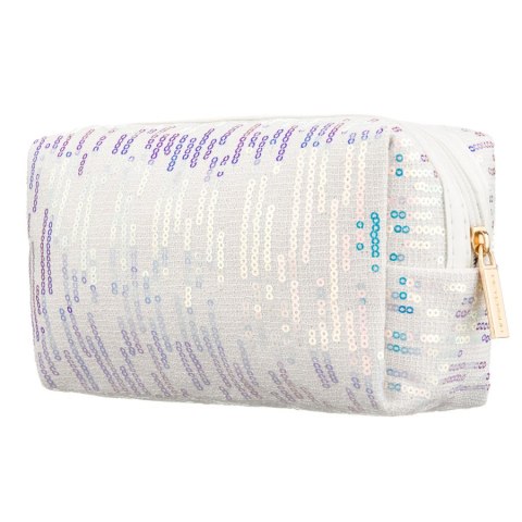 Kosmetyczka z poliestru w białym kolorze, jednokomorowa - Peterson