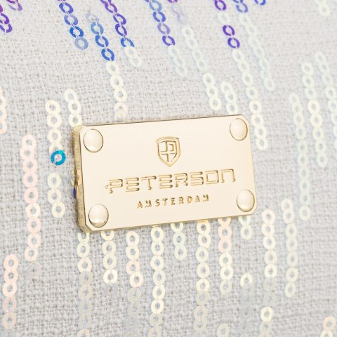 Kosmetyczka z poliestru w białym kolorze, jednokomorowa - Peterson