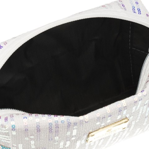 Kosmetyczka z poliestru w białym kolorze, jednokomorowa - Peterson