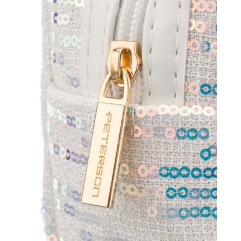 Kosmetyczka z poliestru w białym kolorze, jednokomorowa - Peterson