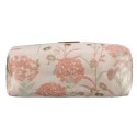 Różowa kosmetyczka z poliestru, jednokomorowa i ozdobiona kwiatowym wzorem - Peterson