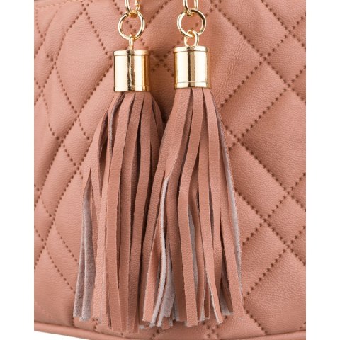 Różowa, pikowana kosmetyczka z tkaniny syntetycznej zamykana suwakiem - Peterson