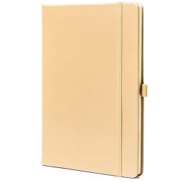 Beżowy notes w formacie A5 zadrukowany w linie - Peterson