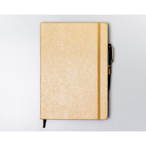 Beżowy notes w formacie A5 zadrukowany w linie - Peterson