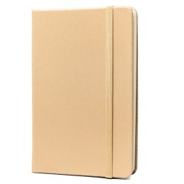 Beżowy notes w formacie A6 zadrukowany w kropki, wyposażony w gumkę zamykającą - Peterson