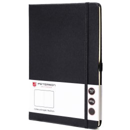 Czarny notes w formacie A5 zadrukowany w kropki, wyposażony w gumkę zamykającą - Peterson