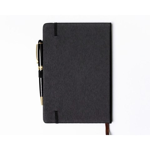 Czarny notes w formacie A5 zadrukowany w linie - Peterson