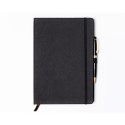 Czarny notes w formacie B5 zadrukowany w kropki, wyposażony w gumkę zamykającą - Peterson