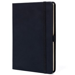 Czarny notes w formacie B6 zadrukowany w linie, wyposażony w pętelkę na długopis - Peterson