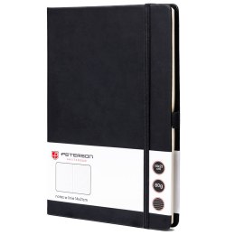 Czarny notes w twardej oprawie formacie A5 zadrukowany w linie - Peterson