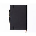 Czarny notes w twardej oprawie formacie A5 zadrukowany w linie - Peterson