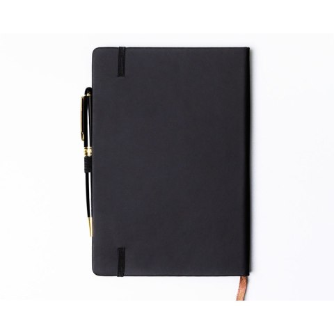 Czarny notes w twardej oprawie formacie A5 zadrukowany w linie - Peterson