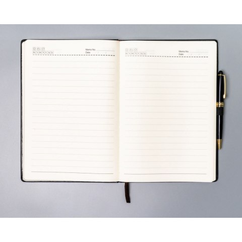 Czarny notes w twardej oprawie formacie B5 zadrukowany w linie - Peterson