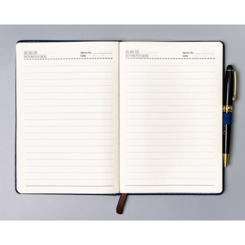 Granatowy notes w formacie A5 zadrukowany w linie - Peterson
