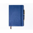 Granatowy notes w formacie B5 z gumką zamykającą, zadrukowany w linie - Peterson