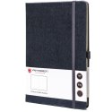 Notes w formacie A5 w szarym kolorze, wyposażony w gumkę zamykającą - Peterson