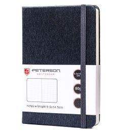 Notes w formacie A6 w szarym kolorze zadrukowany w kropki - Peterson