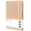 Notes w twardej oprawie w kolorze khaki i w formacie A5 zadrukowany w kropki - Peterson