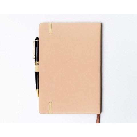 Notes w twardej oprawie w kolorze khaki i w formacie A5 zadrukowany w kropki - Peterson