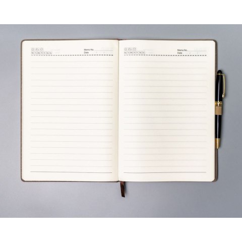 Notes w twardej oprawie w kolorze khaki zadrukowany w linie - Peterson