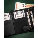 Duży, skórzany portfel męski w czarnym kolorze wyposażony w system RFID - Rovicky