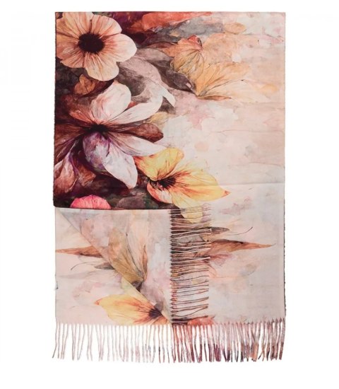 Kwadratowa chusta szal damski z frędzlami (Wielokolorowy)