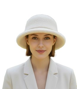 Kapelusz damski z miękkiej tkaniny teddy (Ecru)