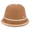 Kapelusz damski z naszywką dwukolorowy (Brązowy || Beżowy)