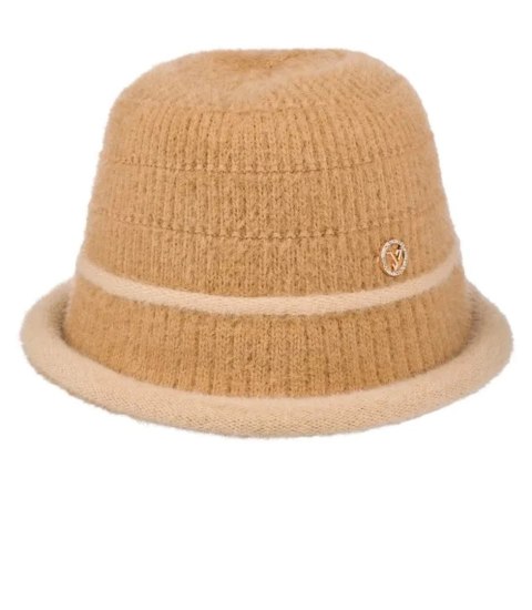 Kapelusz damski z naszywką dwukolorowy (Brązowy || Beżowy)