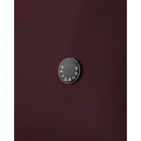 Bordowa listonoszka damska z poliestru i skóry ekologicznej zamykana suwakiem - Peterson