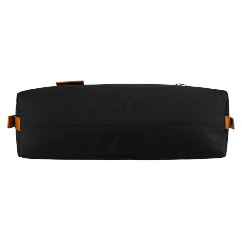 Czarna torebka damska z poliestru i skóry ekologicznej, jednokomorowa - Peterson