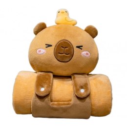 Mięciutki koc z poduszką KAPIBARA XL Flannel 100*170cm GRUBY MIĘKKI NARZUTA KOC19