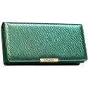Portfel damski ze skóry ekologicznej w zielonym kolorze, wyposażony w system RFID - Rovicky