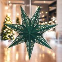 DUŻA GWIAZDA PAPIEROWA ŚWIĄTECZNA AŻUROWA welurowa zielona 45 cm WITRAŻ 3D WG10