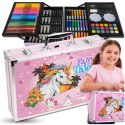ZESTAW DO MALOWANIA DLA DZIECI ARTYSTYCZNY PLASTYCZNY WALIZKA 145el jednorożec