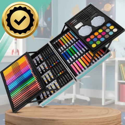 ZESTAW DO MALOWANIA DLA DZIECI ARTYSTYCZNY PLASTYCZNY WALIZKA 145el kosmos