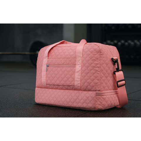 Różowa, treningowa torba wykonana z poliestru, dwukomorowa - Peterson